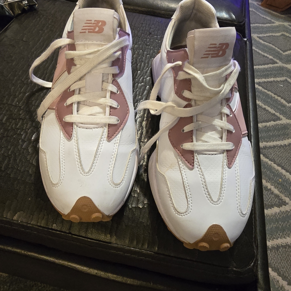 New Balance White and Pink Athletic Shoes
